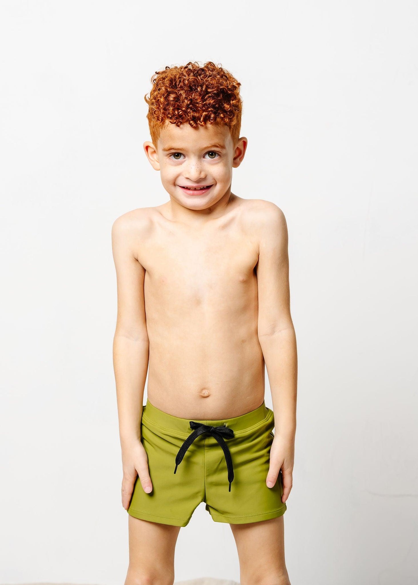 Olive Green Mini Euro Shorts - Main Image