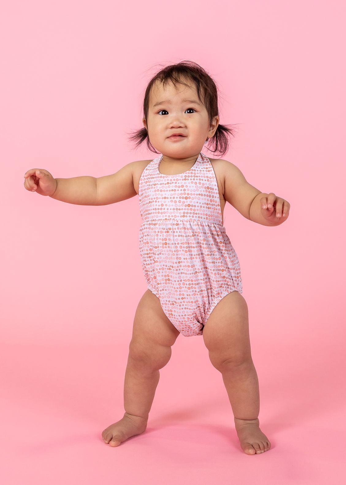 Baby Girl One-Piece Swimsuit - Watercolor Dots