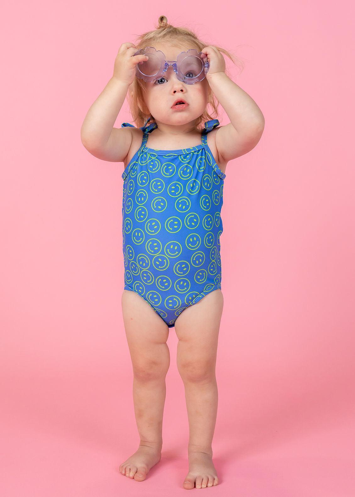 Baby Girl One-Piece Swimsuit - Smiley