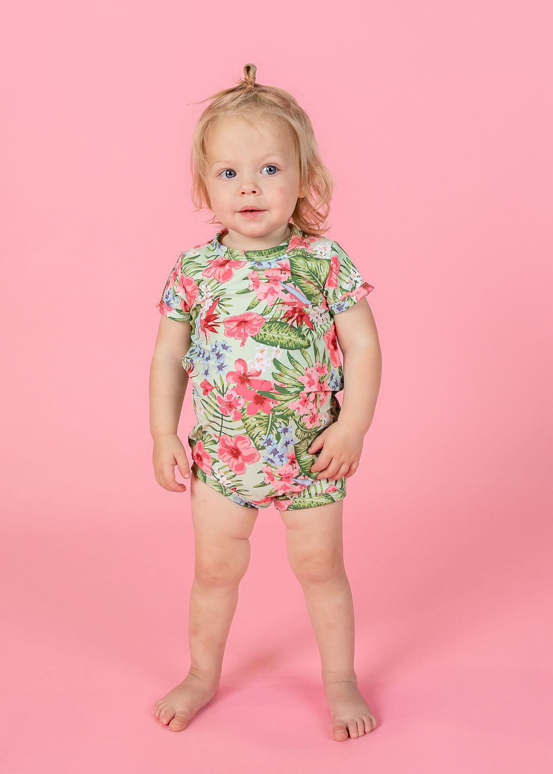 Baby Girl/Boy Swimsuit Rashguard One-Piece - The Tropics