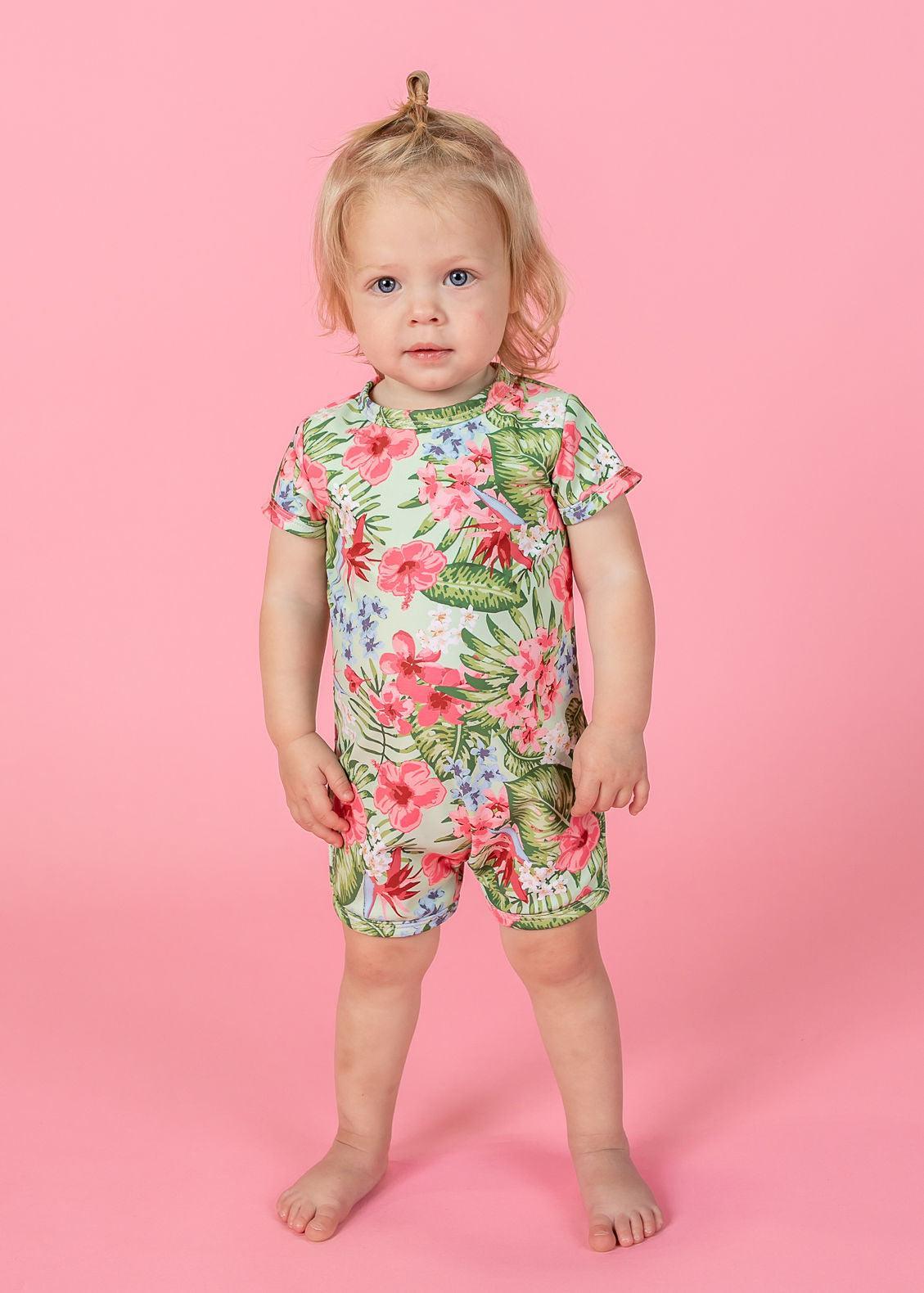 Baby Girl/Boy Swimsuit Rashguard One-Piece - The Tropics