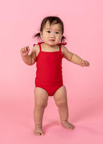 Baby Girl One-Piece Swimsuit - Cherry Red
