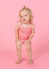 Baby Girl One-Piece Swimsuit - Ribbed Flamingo