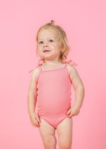 Baby Girl One-Piece Swimsuit - Ribbed Flamingo