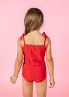 Girls One-Piece Swimsuit - Cherry Red