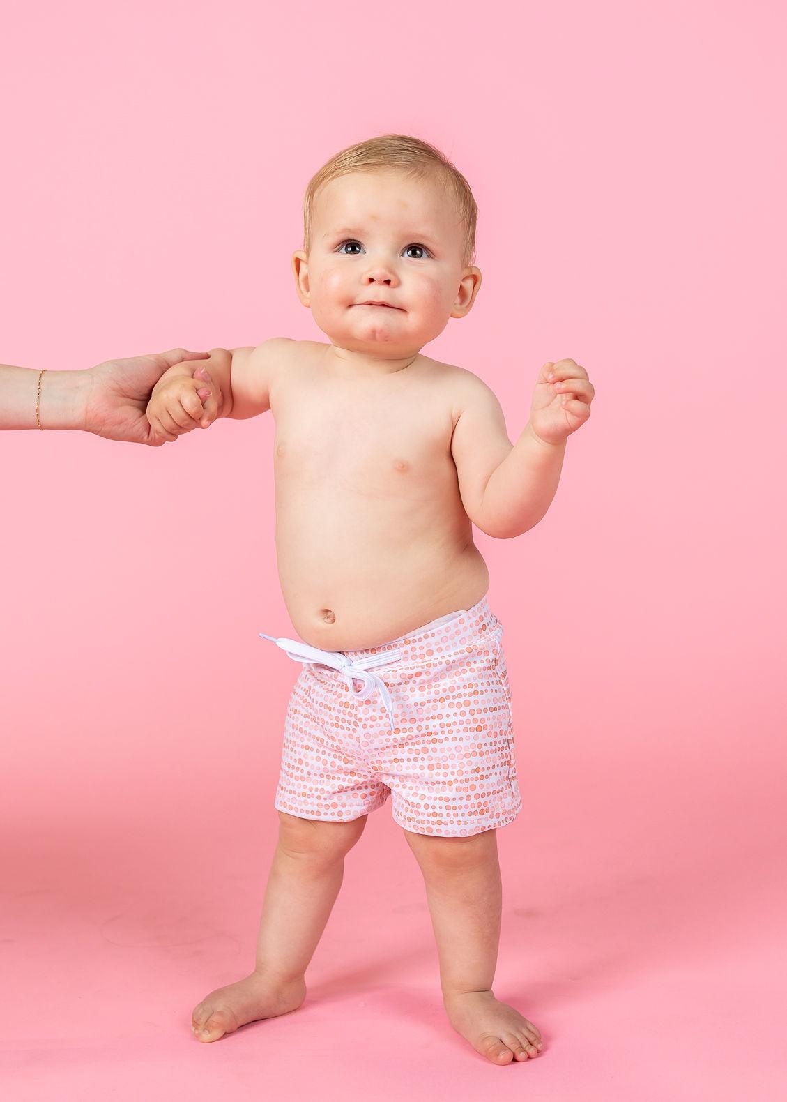 Baby Boy Swimsuit - Shorts - Watercolor Dots