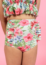 Girls High-Waisted Swimsuit Bottoms - The Tropics
