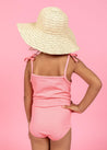 Girls One-Piece Swimsuit - Ribbed Flamingo