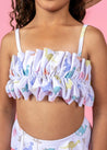 Girls Crop Top Swimsuit - Dinos