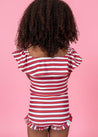 Mini Ruffled Around Top | Red + Navy Stripes - Kortni Jeane