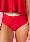 High-Waisted Swimsuit Bottom - Cherry Red