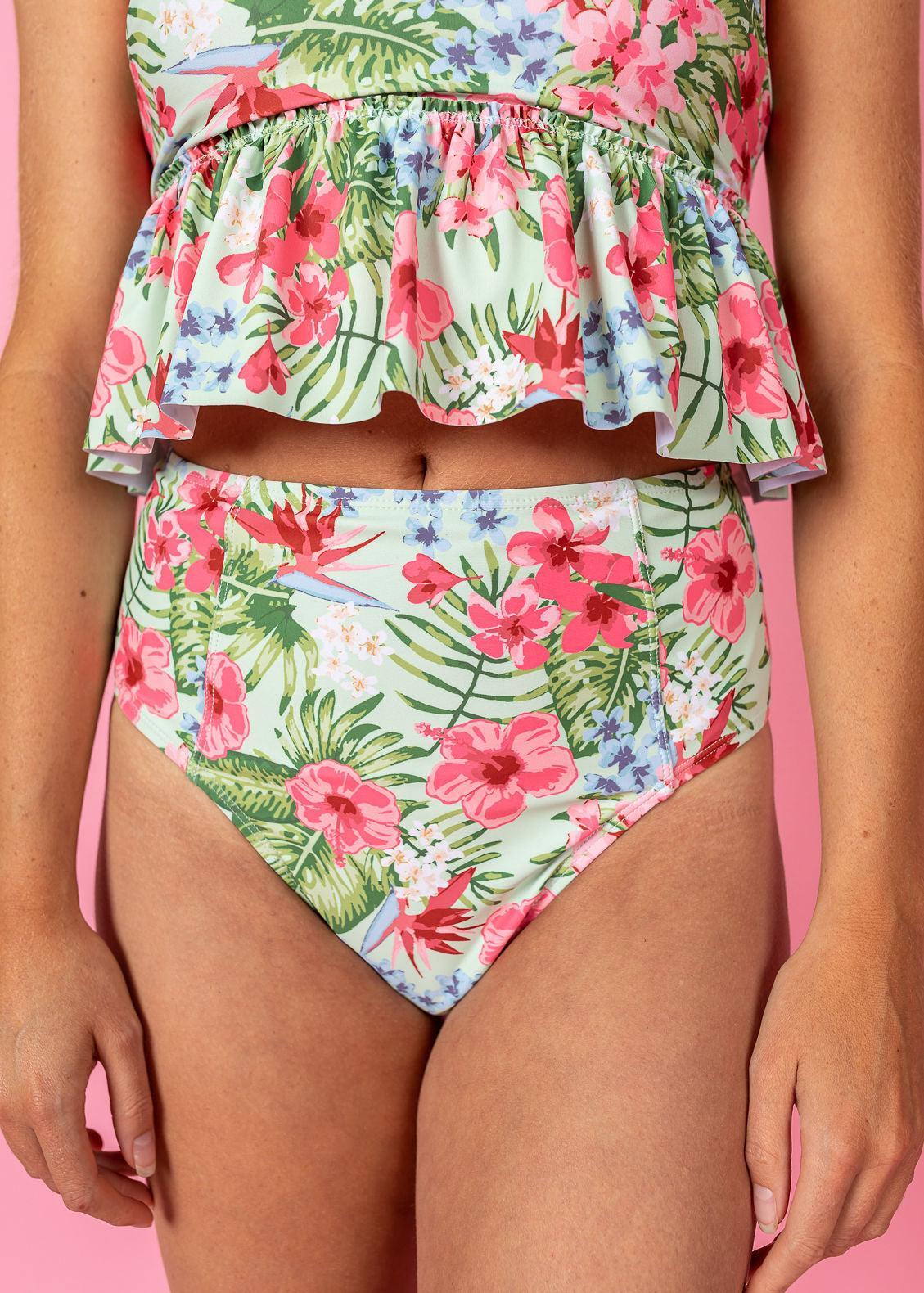 High-Waisted Swimsuit Bottom - The Tropics