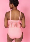 High-Waisted Swimsuit Bottom - Ribbed Flamingo