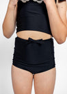 Girls High-Waisted Swimsuit Bottoms - Black