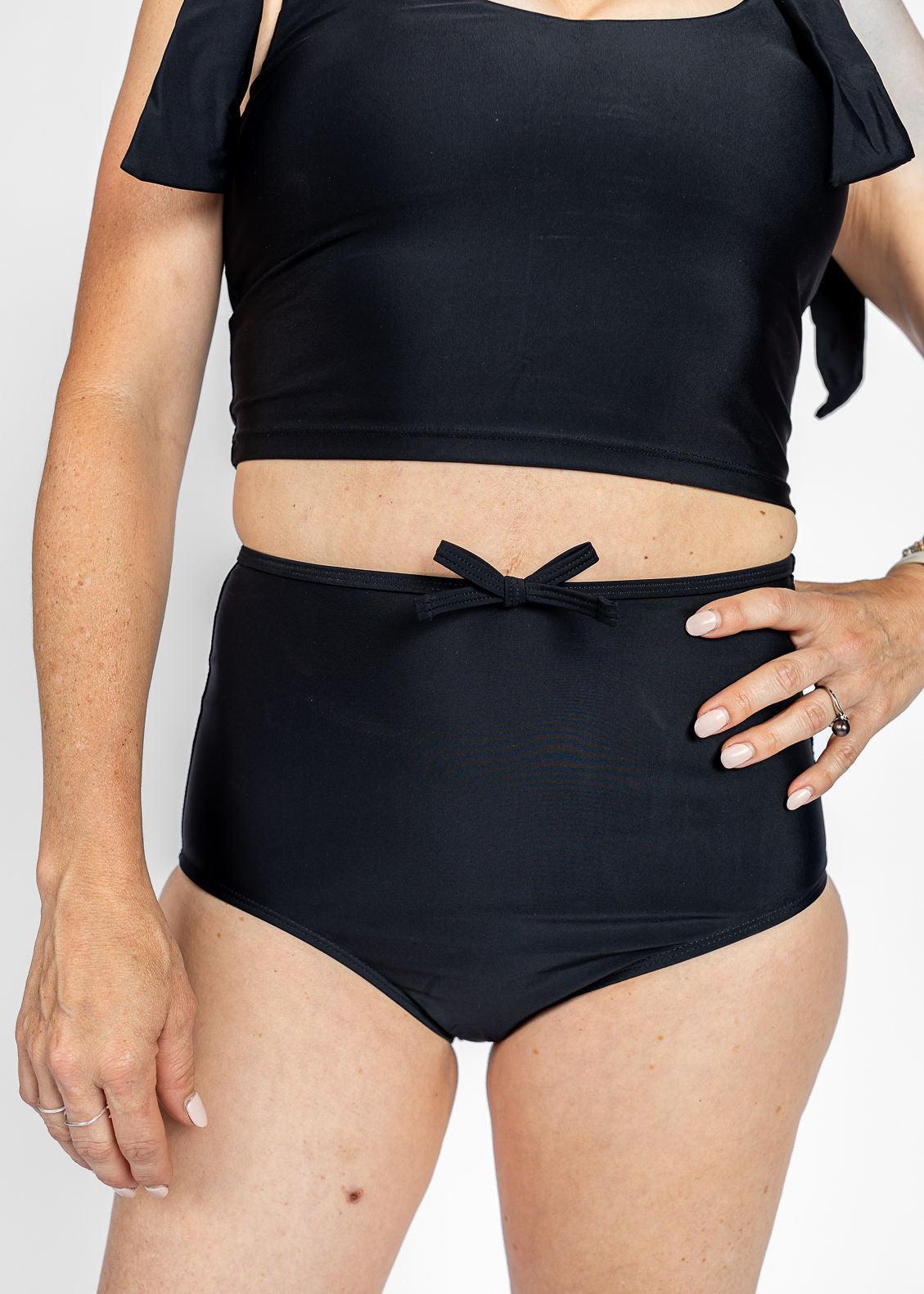 High-Waisted Swimsuit Bottom - Black