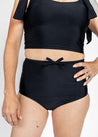 High-Waisted Swimsuit Bottom - Black