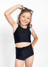 Girls High-Waisted Swimsuit Bottoms - Black