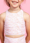 Girls Crop Top Swimsuit - Watercolor Dots