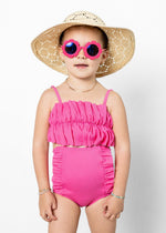 Mini Down in Front Ruffle Bottoms | Ribbed Azalea Pink - Kortni Jeane