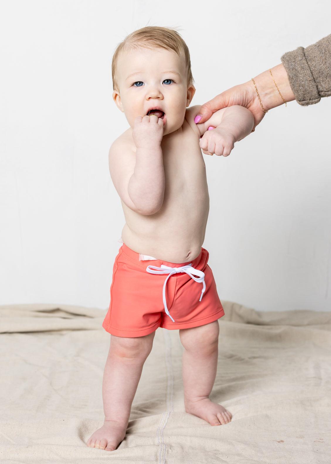 Baby Euro Shorts | Deep Coral - Kortni Jeane