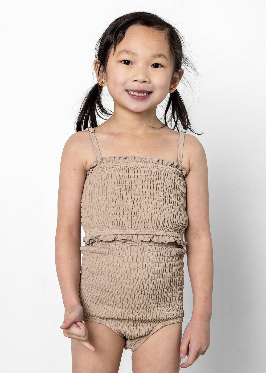 Mini Smocked Bottoms | Taupe - Kortni Jeane