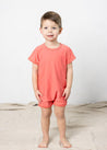 Mini Shorties Rashguard (Unisex) | Deep Coral - Kortni Jeane