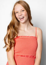 Youth Bandeau Top | Deep Coral - Kortni Jeane