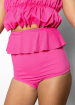 Youth Peplum Bottoms | Ribbed Azalea Pink - Kortni Jeane