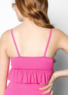 Youth Peplum Top | Ribbed Azalea Pink - Kortni Jeane