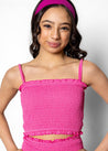 Youth Bandeau Top | Ribbed Azalea Pink - Kortni Jeane