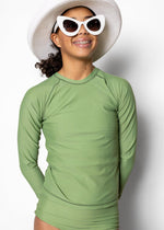 Youth Rashguard Top (Unisex) | Meadow Green - Kortni Jeane