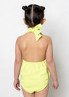 Baby Girl One-Piece Swimsuit - Waffled Glow Green