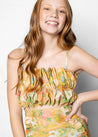 Youth Oversized Ruffle Top | Wonderland Floral - Kortni Jeane