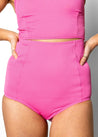 Extended High-Waisted Bottoms | Ribbed Azalea Pink - Kortni Jeane