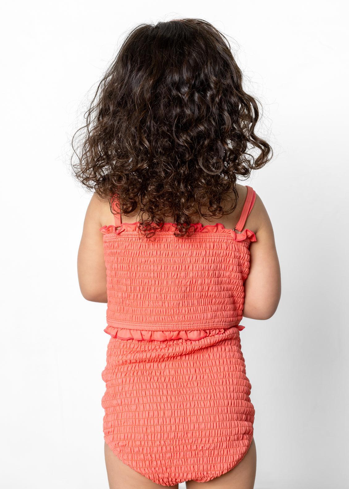 Mini Smocked Bottoms | Deep Coral - Kortni Jeane