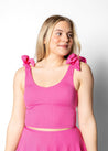 Knot Top | Ribbed Azalea Pink - Kortni Jeane