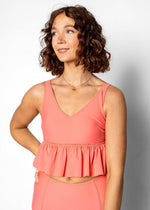 V-Neck Top | Deep Coral - Kortni Jeane