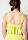 Crop Top Swimsuit - Waffled Glow Green