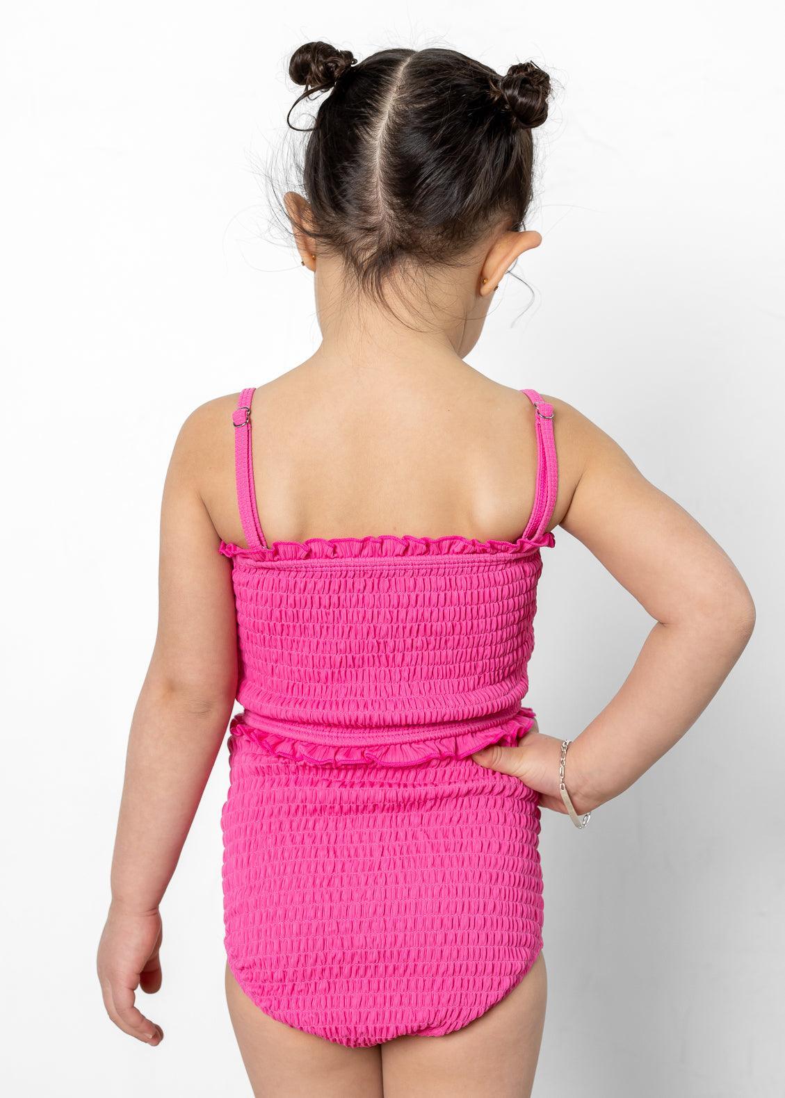 Mini Smocked Bottoms | Ribbed Azalea Pink - Kortni Jeane