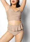 Peplum Bottoms | Taupe - Kortni Jeane