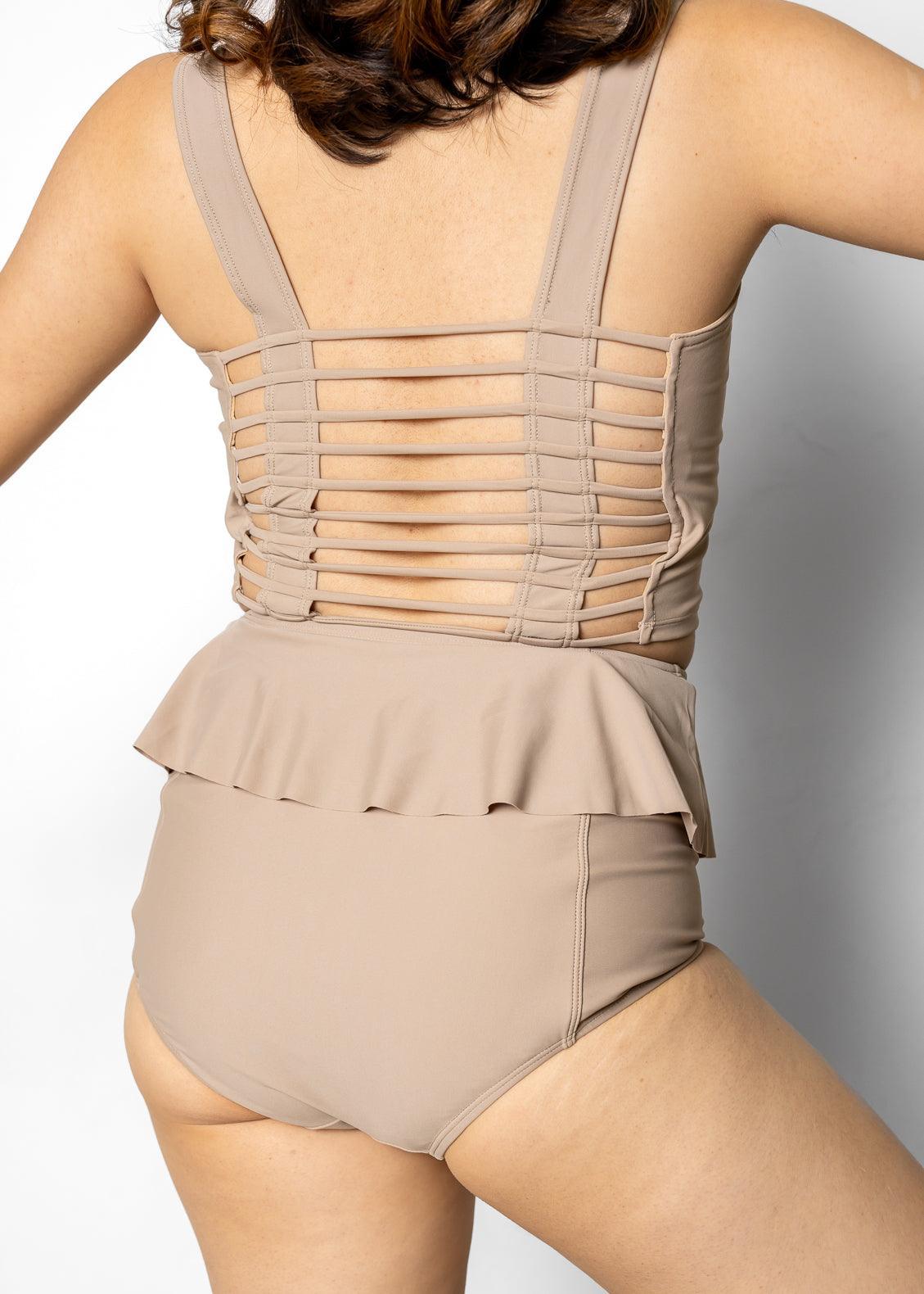 Peplum Bottoms | Taupe - Kortni Jeane