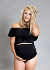 High-Waisted Swimsuit Bottom - Maternity - Black