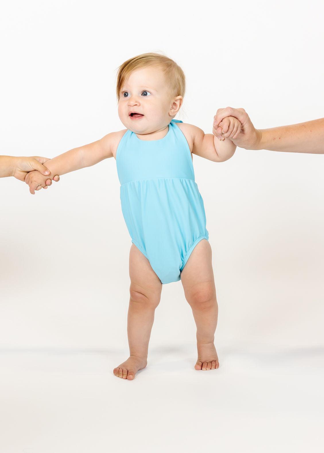 Baby Girl One-Piece Swimsuit - Arctic Blue