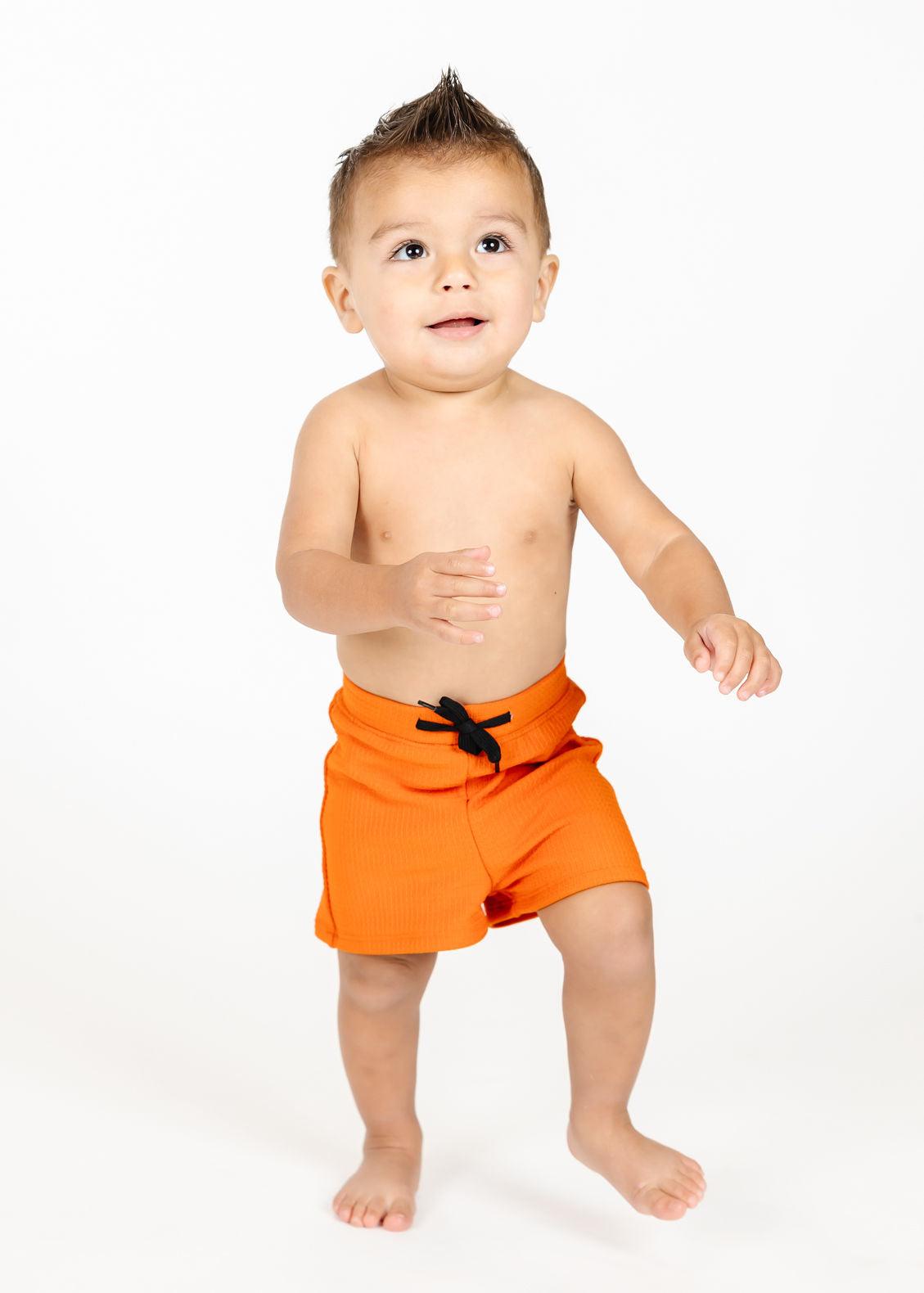 Baby Boy Swimsuit - Shorts - Waffled Rust
