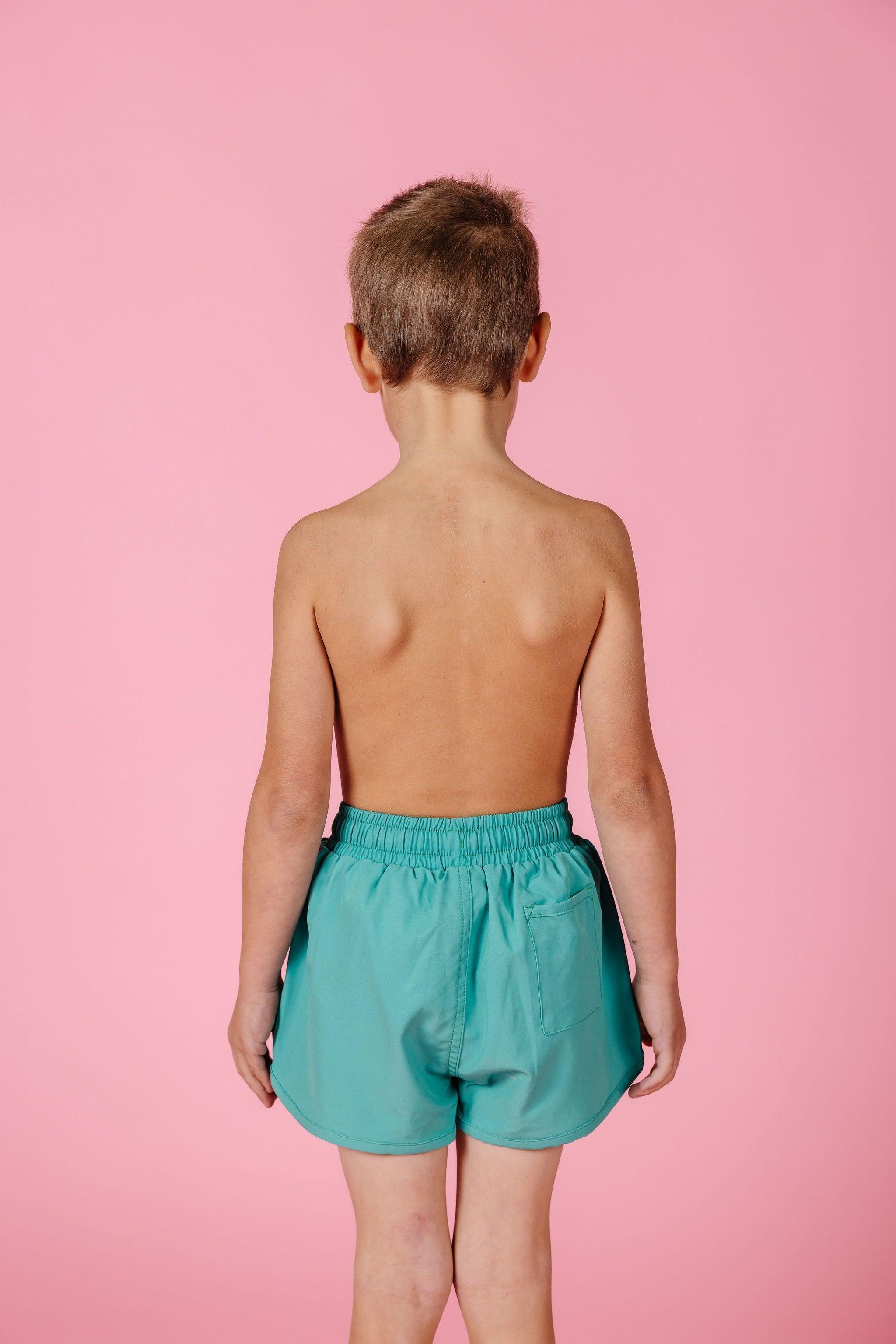 Boys Swimsuit - Shorts  - Grass Green