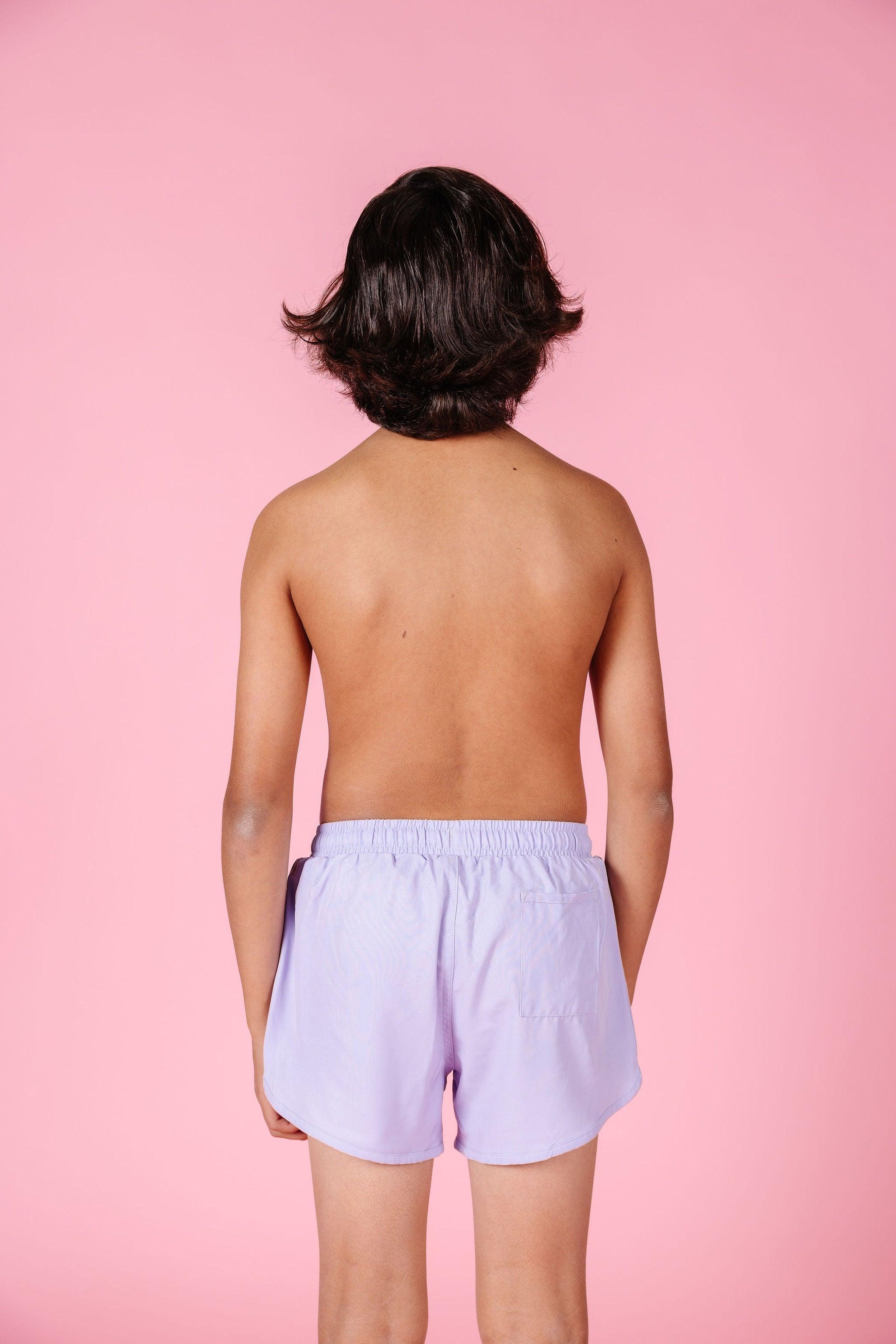 Teen Boy Swimsuit - Shorts - Cotton Purple