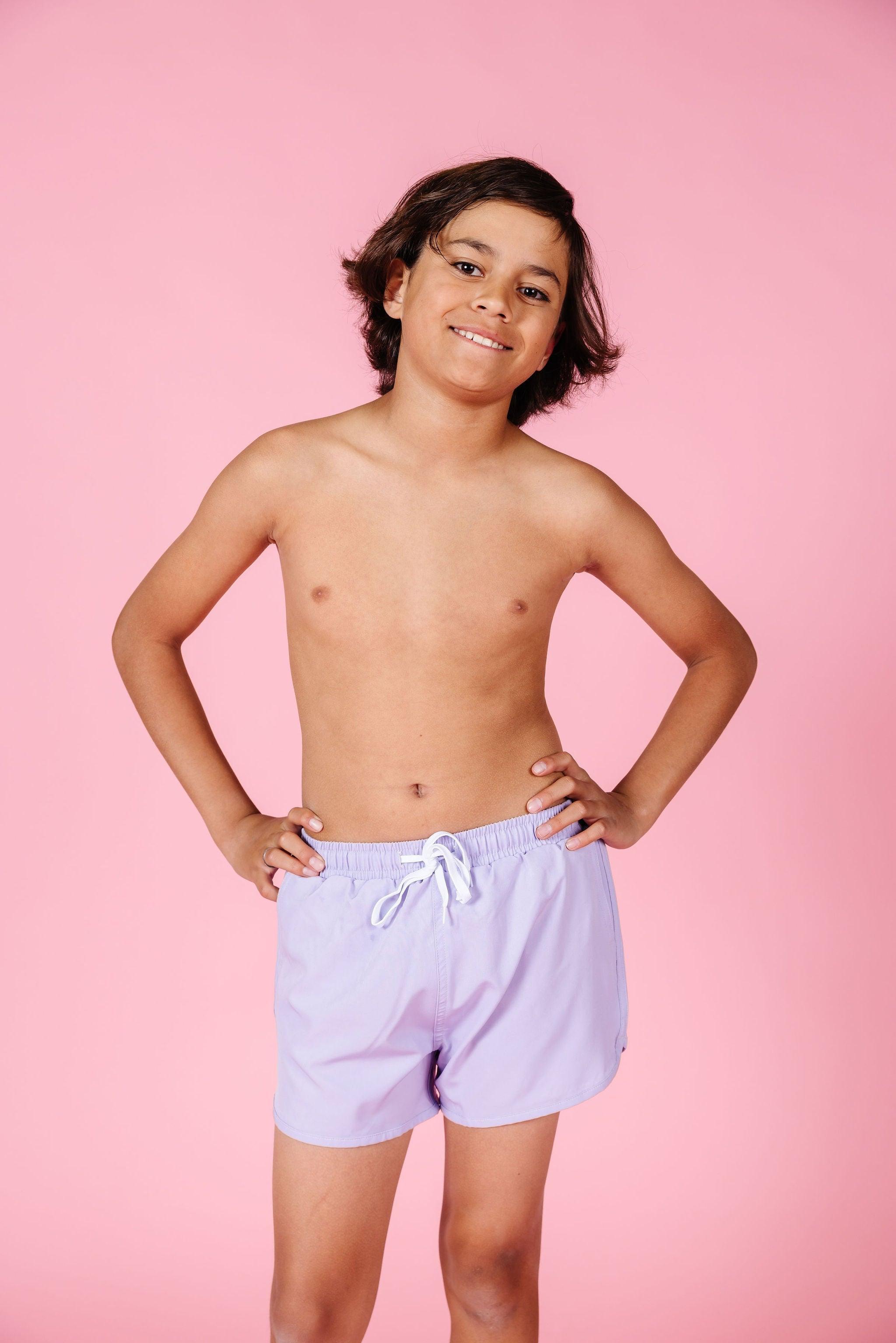 Teen Boy Swimsuit - Shorts - Cotton Purple