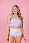 High-Waisted Swimsuit Bottom - Cotton Purple