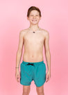 Teen Boy Swimsuit - Shorts - Teal Waves