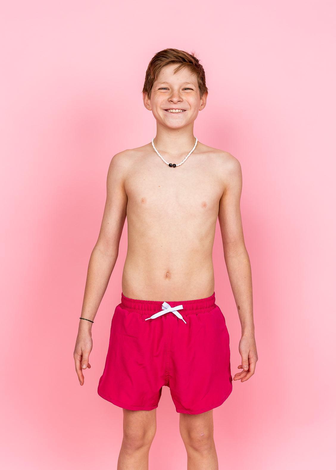 Teen Boy Swimsuit - Shorts - Bold Fuchsia